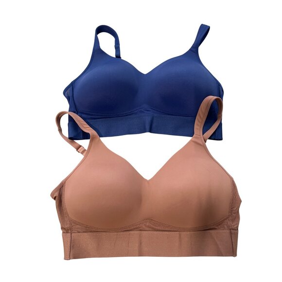 Rhonda Shear 2 Pack Molded Cup Bra with Wrap Back Size XL Mahogany Navy 646.4 - Picture 2 of 10